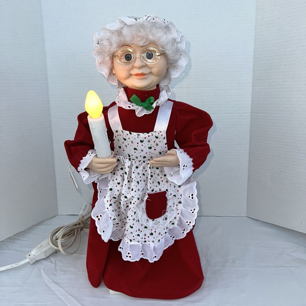 VTG 1990 Telco Figure Motionettes Animated Lighted Mrs Claus Christmas Movement